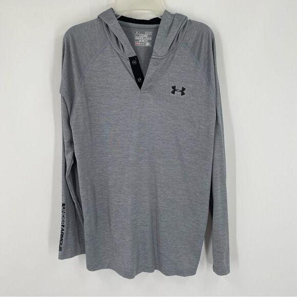 Under Armour Men’s Heat Gear Long Sleeve Hoodie Teeshirt Loose Fit size S - Picture 1 of 3
